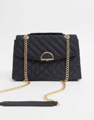 black quilted shoulder bag