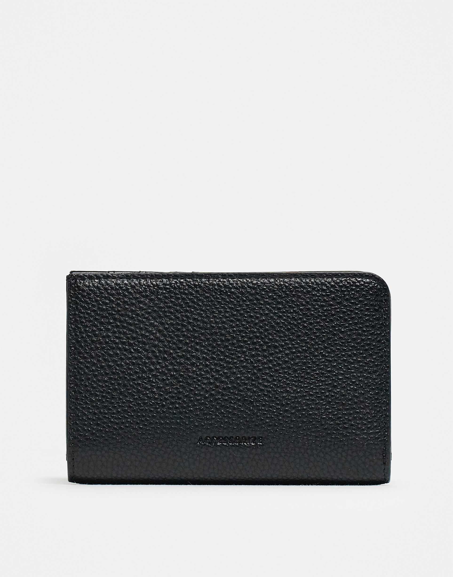 accessorize back zip wallet purse in black