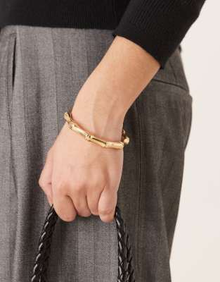 bamboo clasp bracelet in gold-Multi