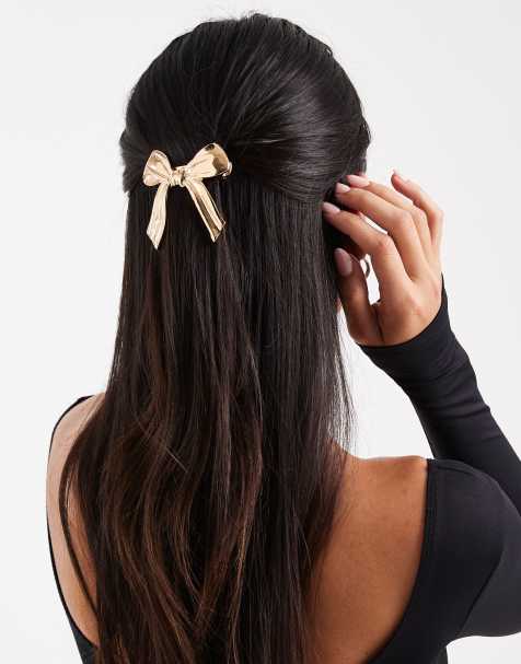 Accessorize - Barrette à cheveux avec nœud en métal -Doré - view 1