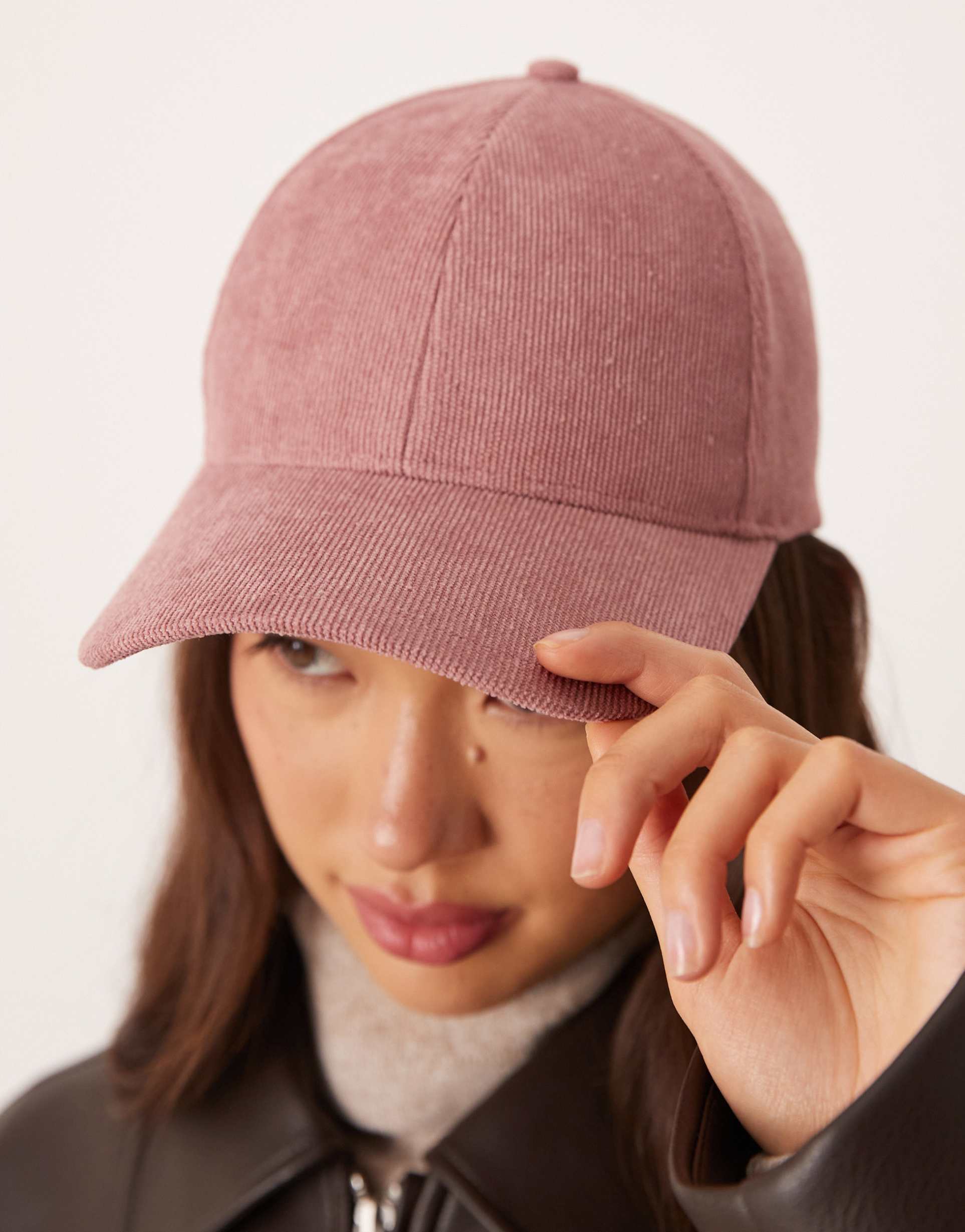 accessorize baseball cap in dusty pink