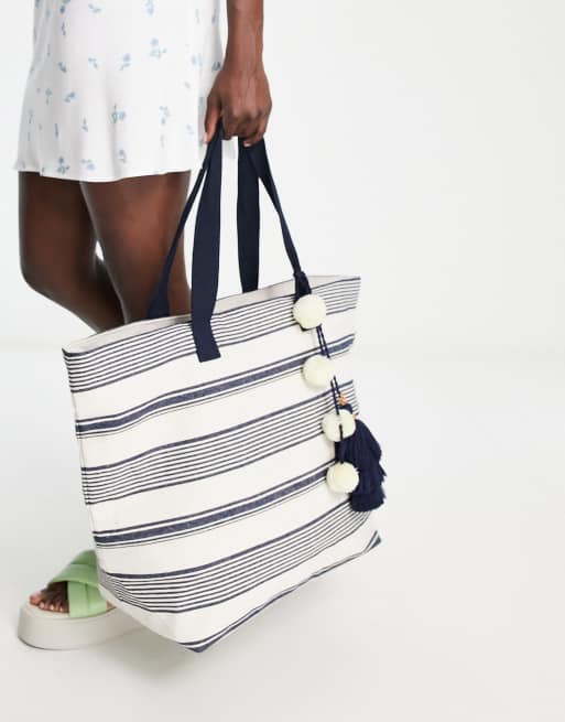 Navy stripe online bag