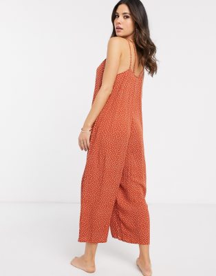 rust polka dot jumpsuit