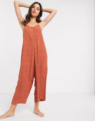 rust polka dot jumpsuit