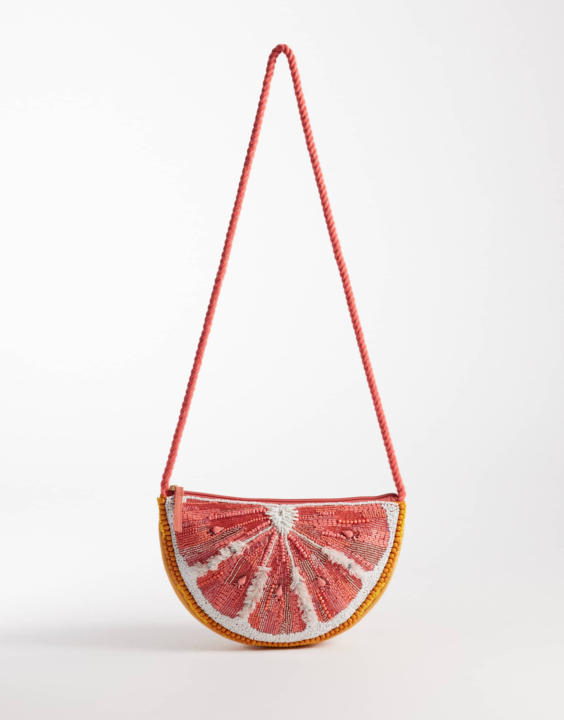 accessorize beaded grapefruit crossbody bag in orange
