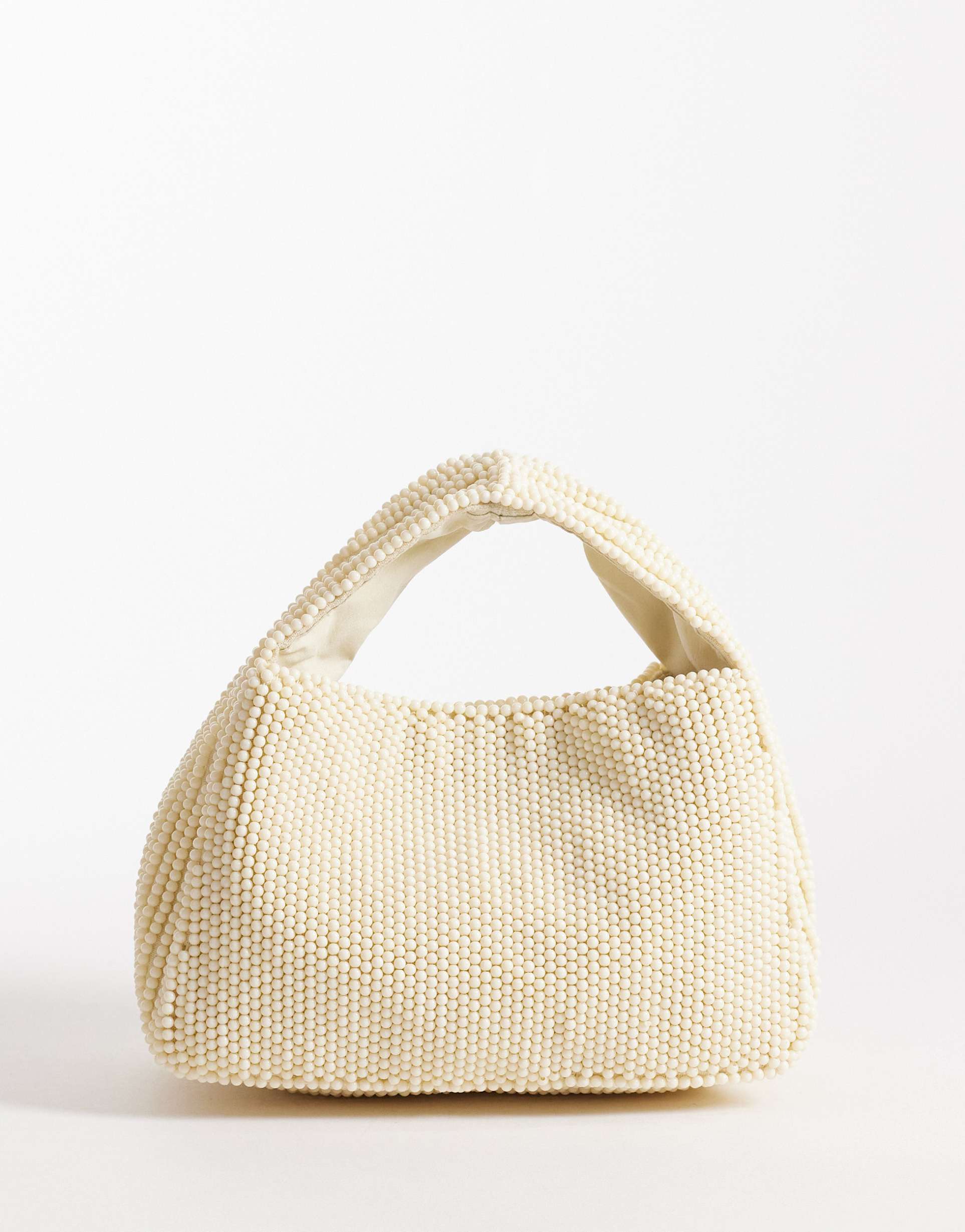 accessorize beaded handheld purse in butter yellow