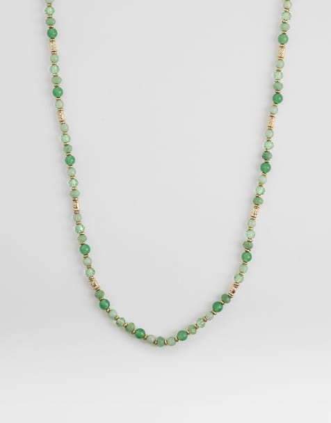 Accessorize beaded necklace in green - view 1