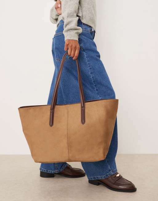 Accessorize - Beige tote-taske i imiteret ruskind, 3 af 4