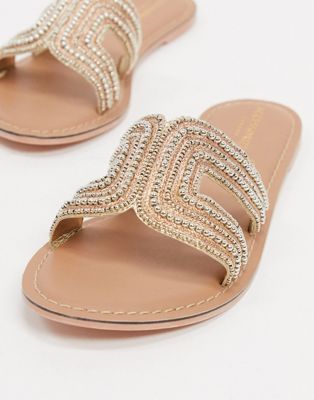 gold beaded sandals