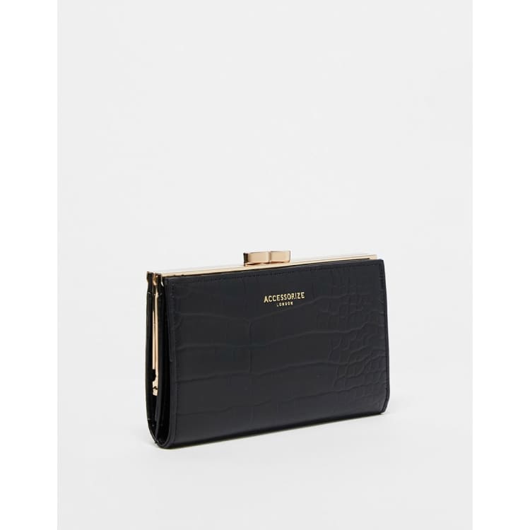 leather wallet woman Silver,Black - LePortefeuille Charlotte