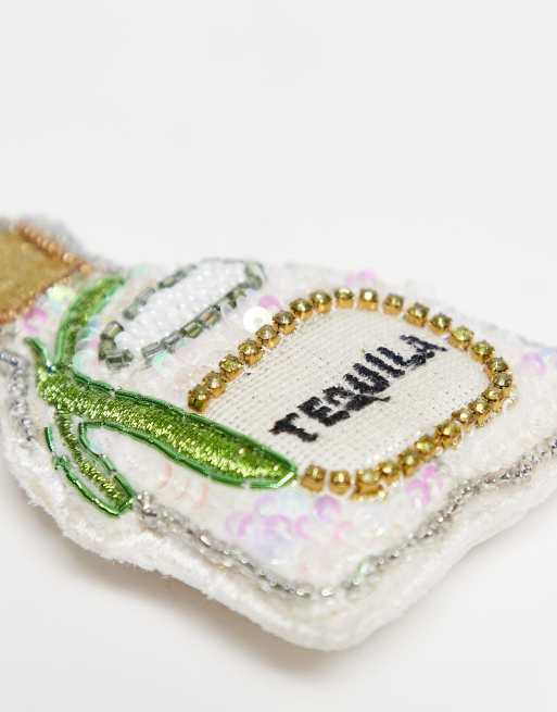 Accessorize – Biała zdobiona ozdoba choinkowa w kształcie butelki tequili, 2 z 3