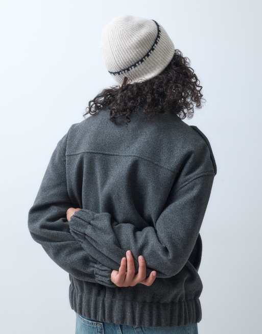 Accessorize black edge beanie in cream, 4 of 5