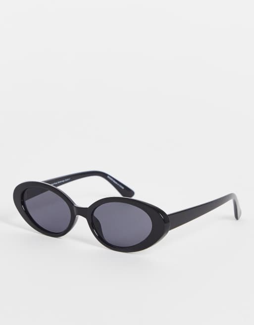 Accessorize - Blaire - Ovalen zonnebril in jaren 90-stijl in zwart
