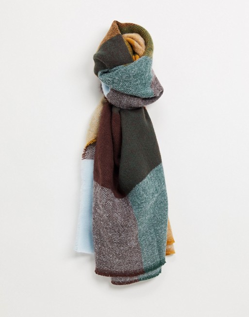 Accessorize blanket scarf in colourblock check