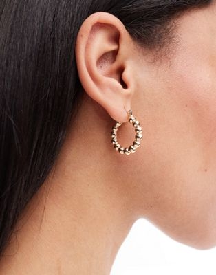 Accessorize bobble hoop earrings in gold