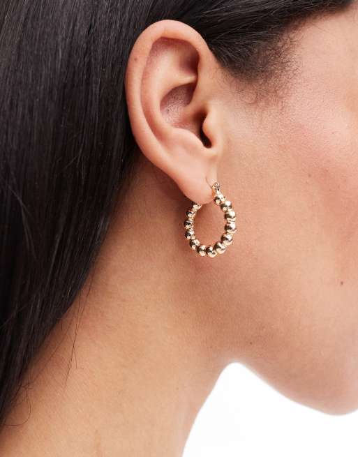 Accessorize bobble hoop earrings in gold 