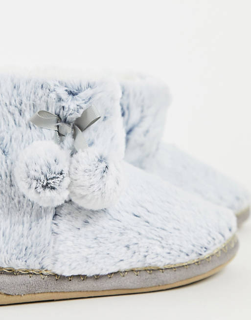  Slippers/Accessorize boot slipper in grey faux fur 