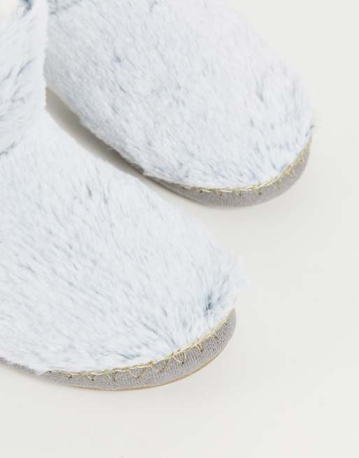 Accessorize boot slipper in grey faux fur, 3 of 4