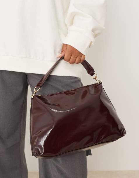 Accessorize - Borsa a mano morbida in vernice bordeaux - view 1