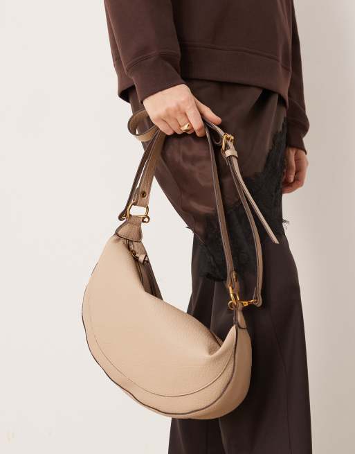 Accessorize - Borsa a tracolla color visone arrotondata