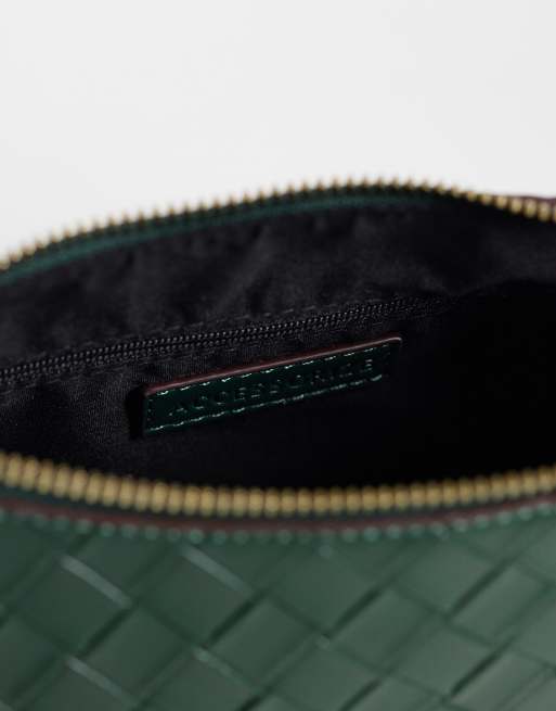 Accessorize borsa a tracolla intrecciata verde, 3 di 4