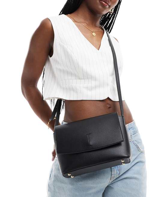 Accessorize - Borsa a tracolla nera con battente