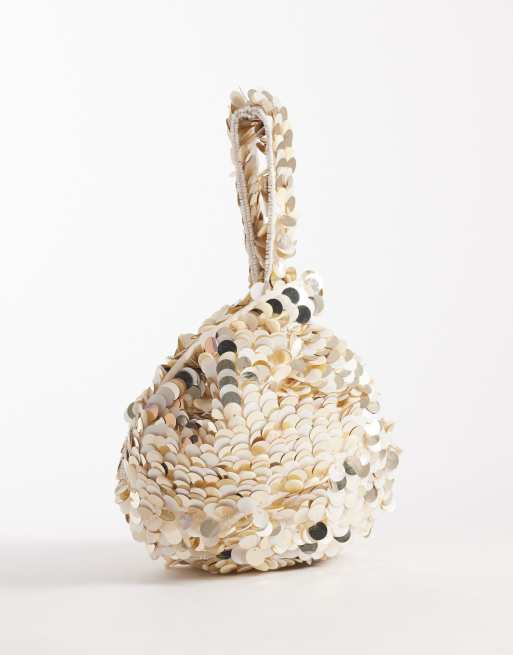 Accessorize - Borsa color crema con paillettes
