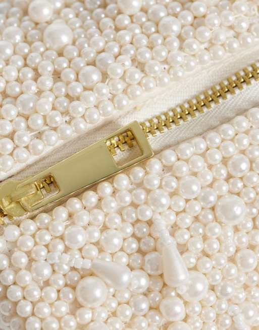 Accessorize - Borsa da spalla bianca con perline, 3 di 4