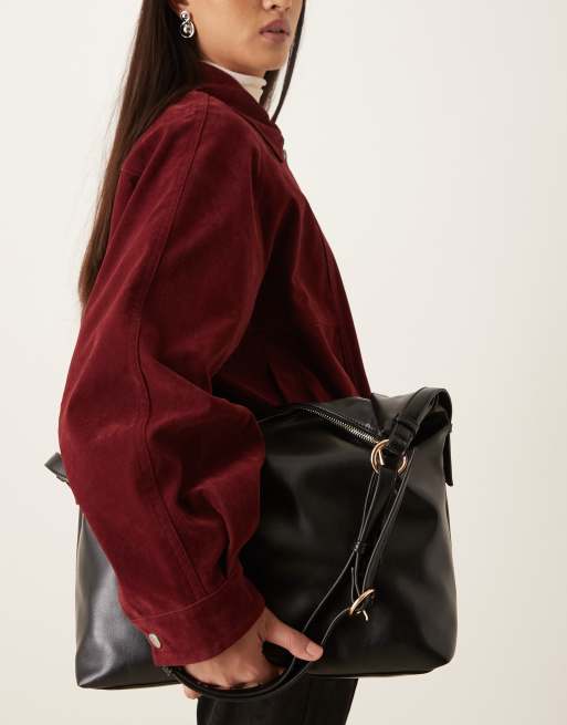 Accessorize - Borsa da spalla extra larga nera, 4 di 4