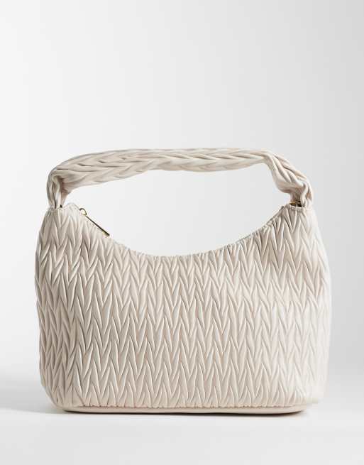 Accessorize - Borsa da spalla media trapuntata color crema