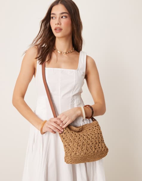 Accessorize - Borsetta a tracolla in paglia beige - view 1