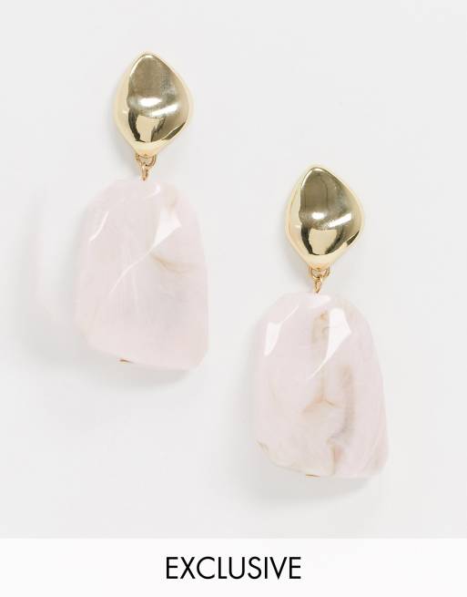 Accessorize - Boucles d'oreilles avec pierre - Rose et doré - Exclusivité