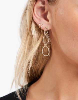 Accessorize - Boucles d'oreilles pendantes triples - Doré