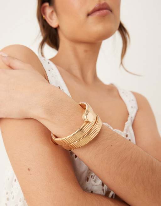 Accessorize - Bracciale rigido avvolgente color oro