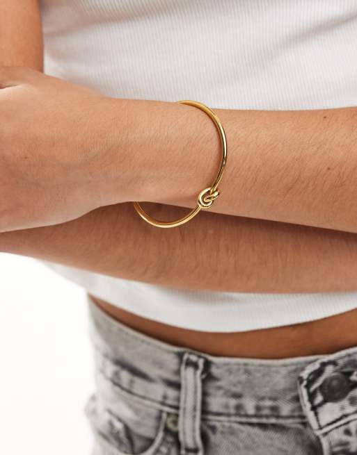 Accessorize – Bransoletka ze stali nierdzewnej w kolorze złotym z ozdobnym węzłem, 3 z 3