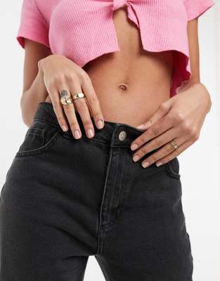 accessorize -  – Breite Ringe in Gold im 3er-Set-Goldfarben