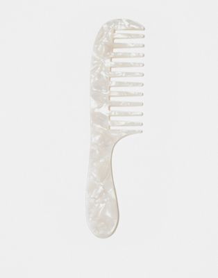 Accessorize bridal pearl resin hair comb in white