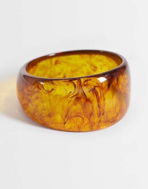 Accessorize – Brun, grov armring i harts - view 1