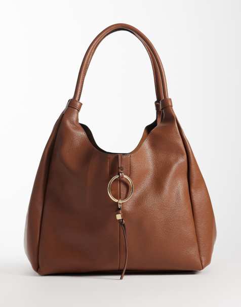 Accessorize - Brun skuldertaske med stor ringdetalje - view 1