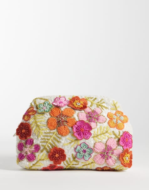 Accessorize – Bunte Clutch mit perlenbesetzten Blumendetails - view 1