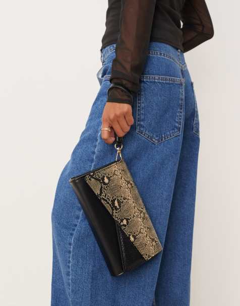 Accessorize – Bunte Handgelenktasche mit Schlangenmuster und Umschlag - view 1