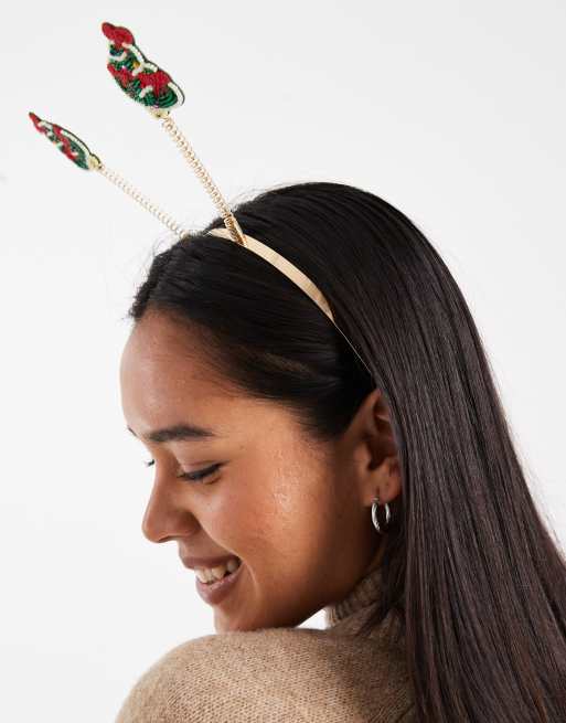 Accessorize – Bunter Haarreif mit perlenbesetzten Weihnachtsbaum-Details, 3 von 3
