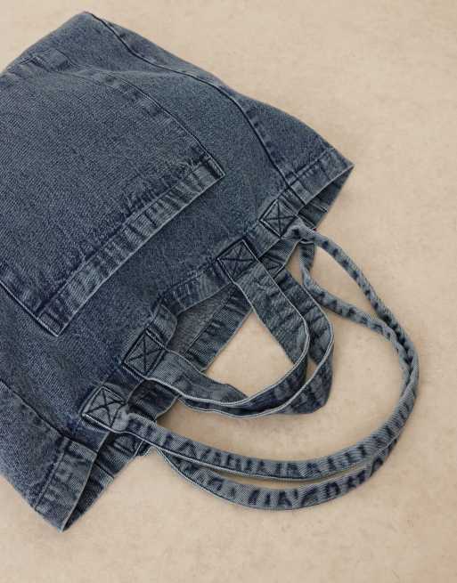 Accessorize - Cabas à anses doubles en jean délavé, 3 de 4
