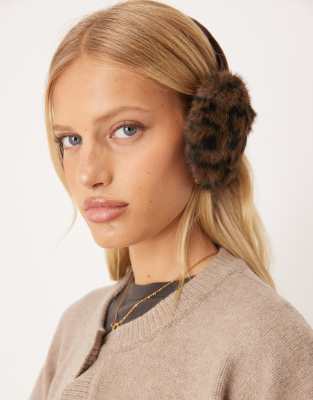 Accessorize - Cache-oreilles en fausse fourrure à motif animal - multicolore-Brown