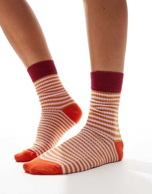 Accessorize - Calzini a righe multicolore, 4 di 4