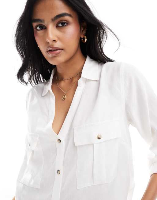Accessorize Camicia da mare oversize bianca ASOS