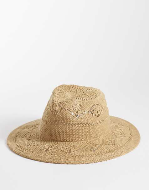 Accessorize - Cappello da cowboy ripiegabile color cuoio intrecciato - view 1