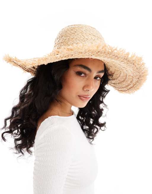 Accessorize - Cappello di paglia a falda larga color naturale con fiocco