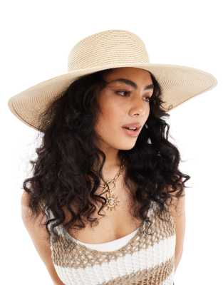 Accessorize - Cappello estivo classico color crema a falda larga