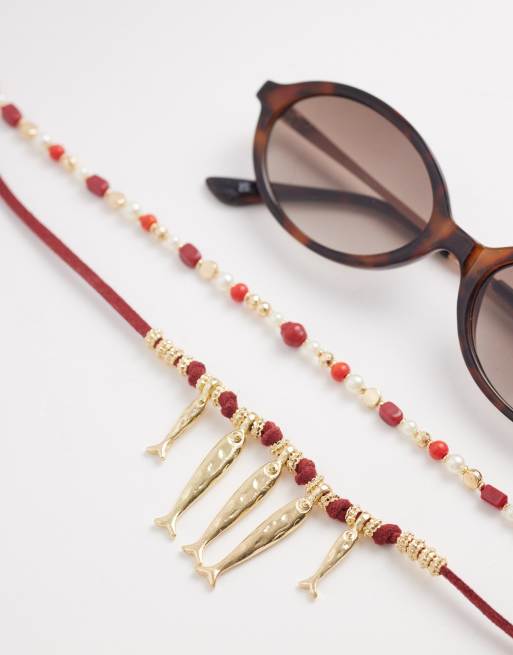 Accessorize catch of the day beaded necklace in red, 2 of 4